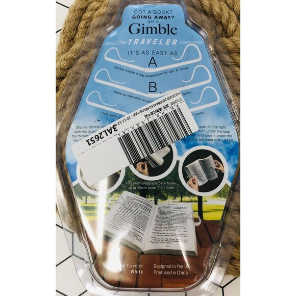 Adjustable Hands-Free Book Holder for Paperback Books Blue Gimble Traveler - Picture 2 of 5